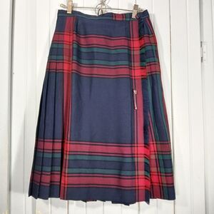 Vintage pure wool Plaid Tartan Women's Skirt